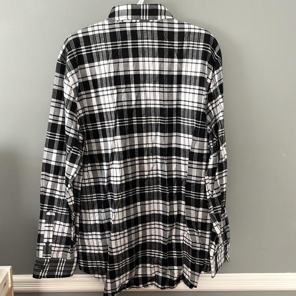 NWT Original Use Men’s Black & White Plaid Flannel Shirt - Picture 9 of 11